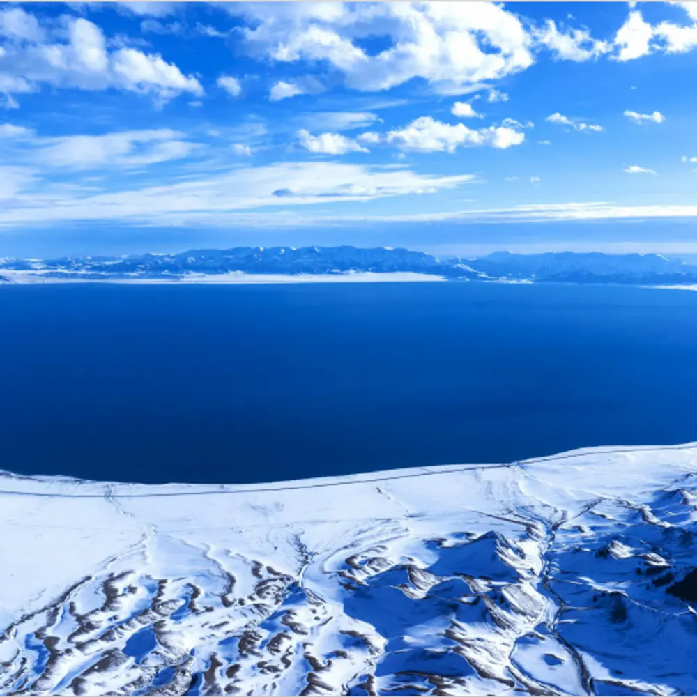 Lake Sayram - The Last Tear of the Atlantic, limited winter views of blue ice, bubble ice, ice push & ice waterfall, 5-hour in-depth lake tour