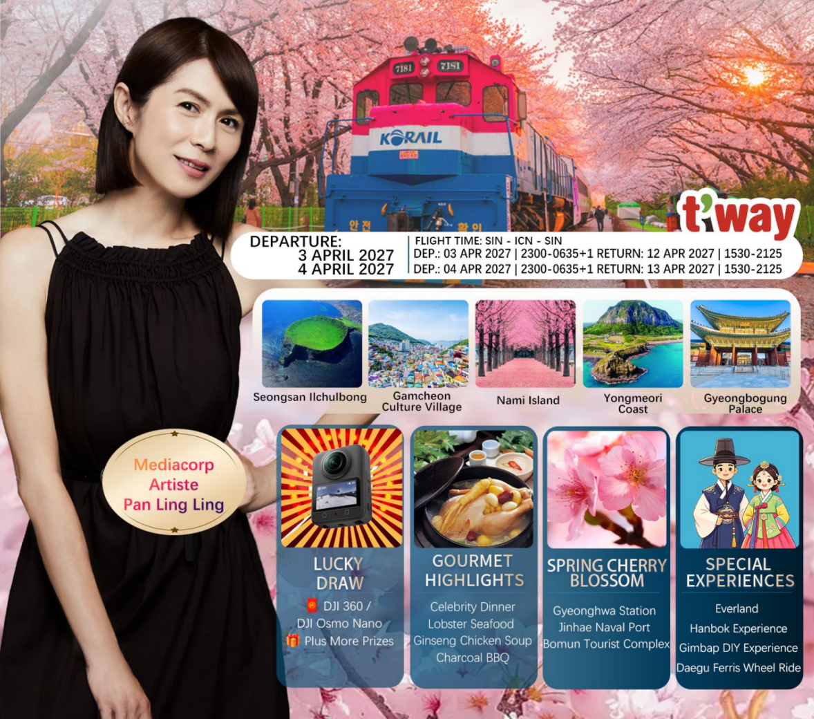 Travel through Korea with Mediacorp artiste Pan Ling Ling on this special departure.