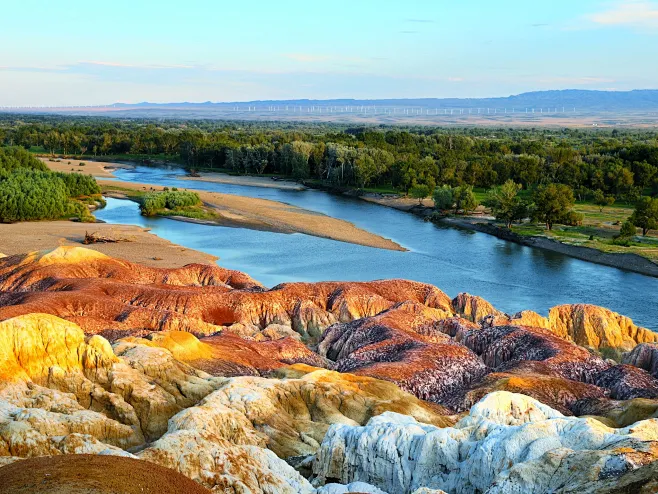 Colorful Beach Yadan landform at sunset