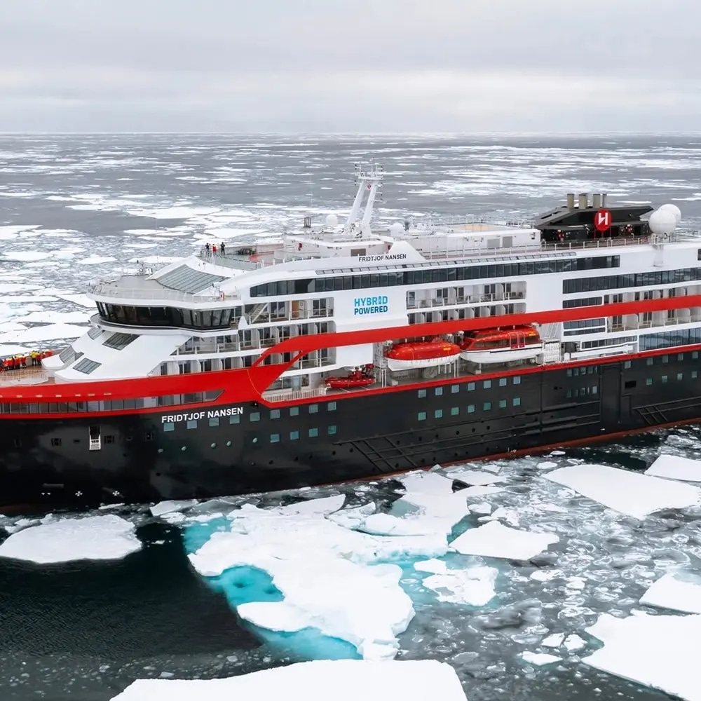 Sail aboard MS Amundsen on an immersive expedition through the Antarctic Peninsula, surrounded by glaciers, icebergs and spectacular polar landscapes.